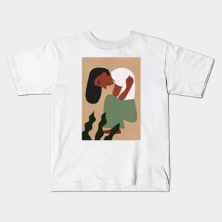 Woman Self Hug, Boho Illustration Kids T-Shirt